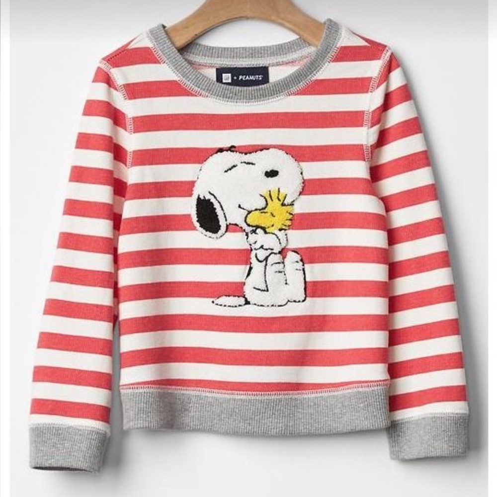 GAP X Peanuts Red and Gray Snoopy Sweatshirt